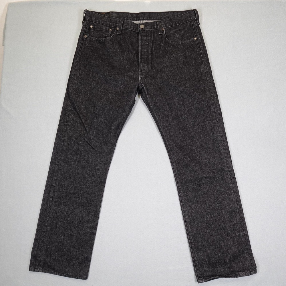 Levi's 501 Jeans Mens 38x32 Black Original Fit Straight Leg Denim Pants Casual